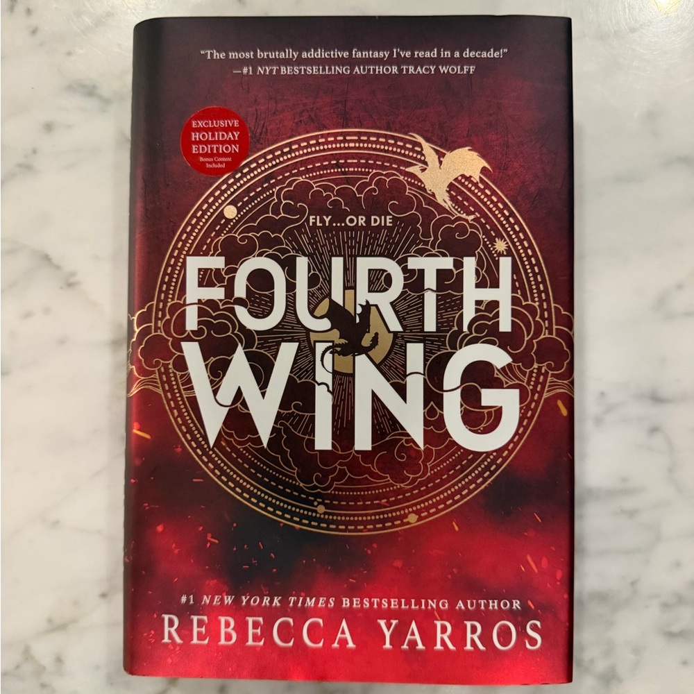 Fourth Wing by Rebecca Yarros 1st Edition 2023 Exclusive Holiday Edition Sprayed